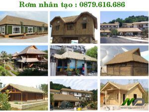 Nhà gỗ homestay lợp mái lá nhân tạo