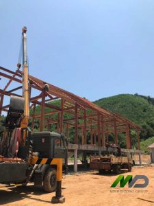 Thi công nhà hàng mái lá nhân tạo tại Quảng Trị