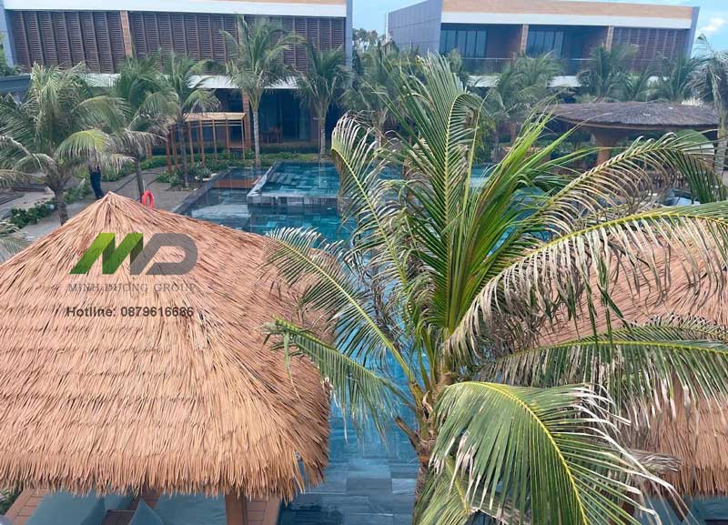 Top Mẫu Mái Lá Cọ Nhân Tạo Đẹp Cho Resort, Quán Cafe, Nhà Hàng 5 mai la co nhan tao08